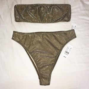 Pac Sun High Waisted Gold Bikini